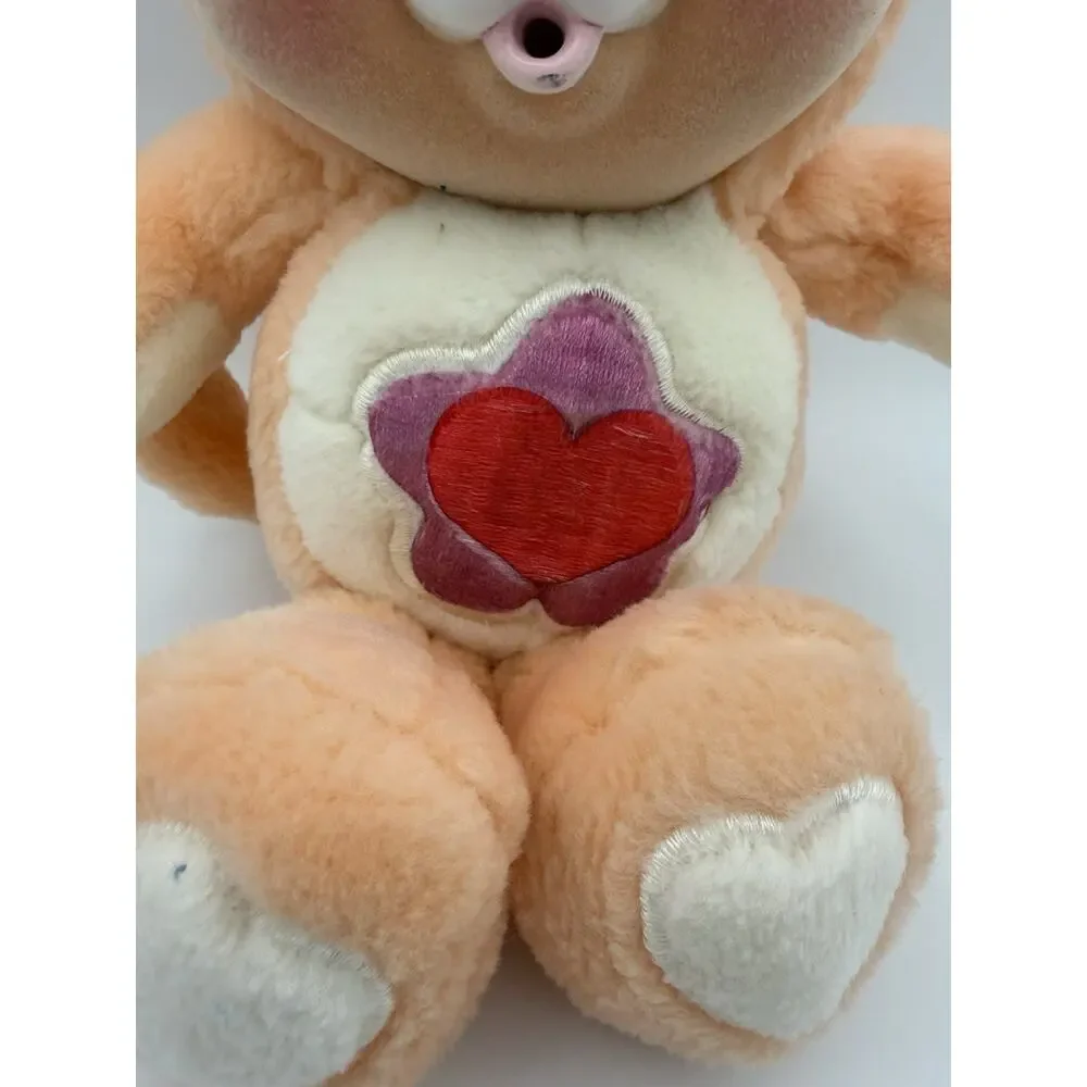 VTG Care Bear Cousin Cub Lil' Proud Heart Cat Plush Flocked Face Kenner 1986